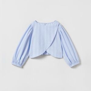 Striped Poplin Wrap Top